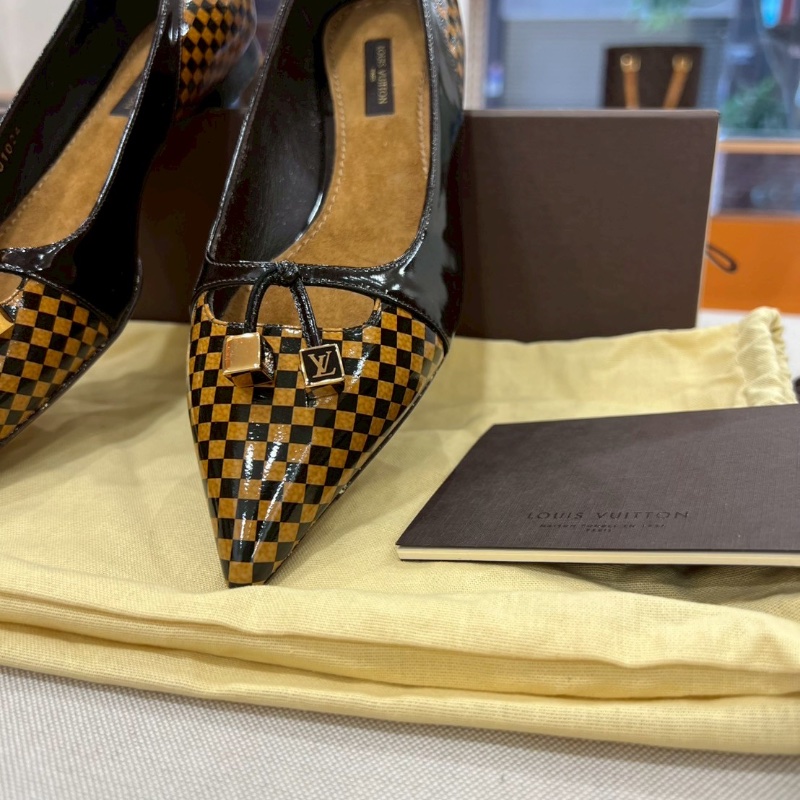 LV Ballet Leather Flats 棋盤格瓶底便鞋-8