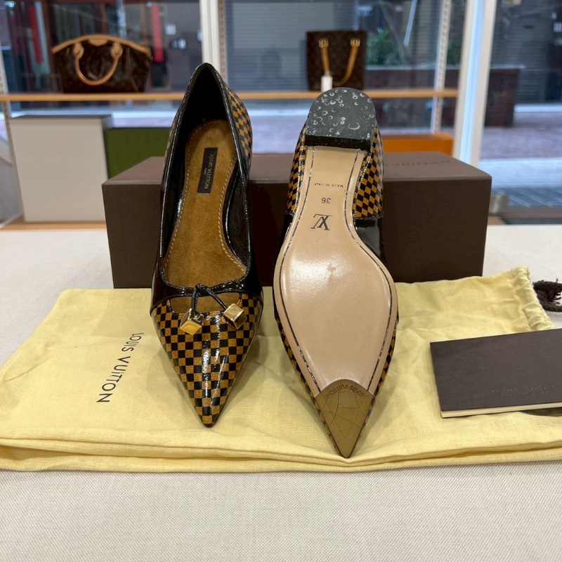 LV Ballet Leather Flats 棋盤格瓶底便鞋-12