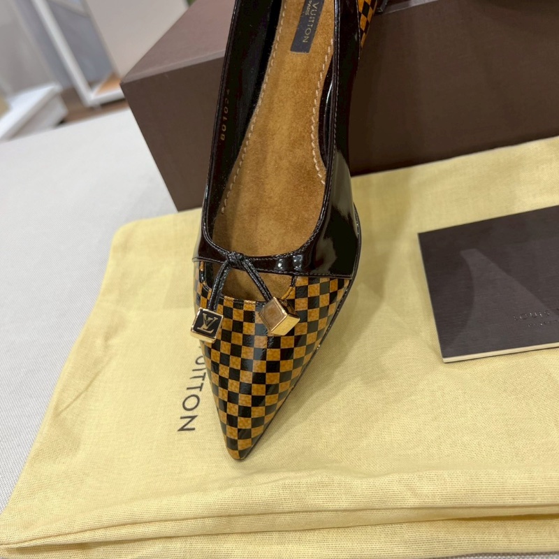 LV Ballet Leather Flats 棋盤格瓶底便鞋-23