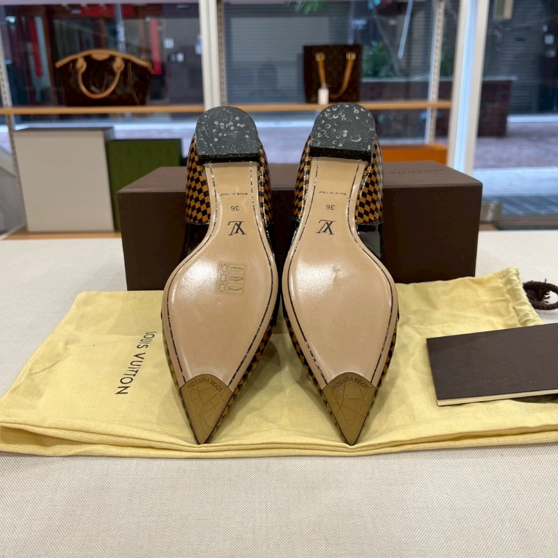 LV Ballet Leather Flats 棋盤格瓶底便鞋-29