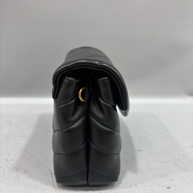 YSL Saint Laurent 678401 Toy Loulou mini 黑色牛皮金字胖胖包方胖包-1