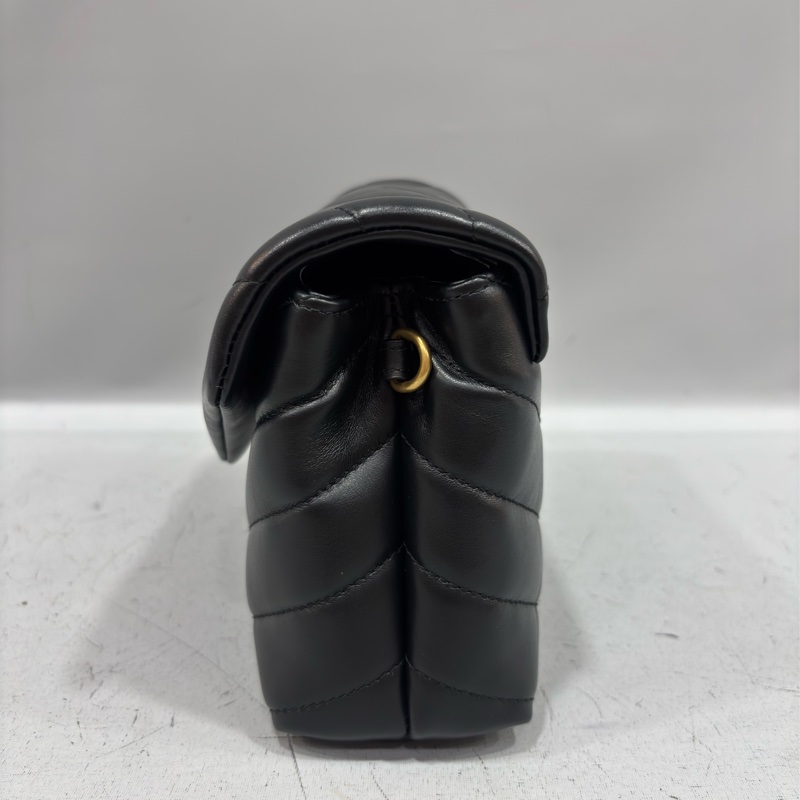 YSL Saint Laurent 678401 Toy Loulou mini 黑色牛皮金字胖胖包方胖包-3