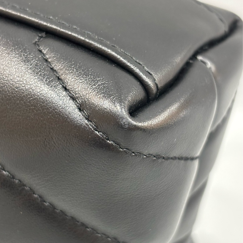 YSL Saint Laurent 678401 Toy Loulou mini 黑色牛皮金字胖胖包方胖包-9