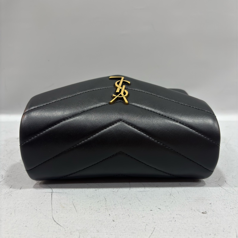 YSL Saint Laurent 678401 Toy Loulou mini 黑色牛皮金字胖胖包方胖包-12