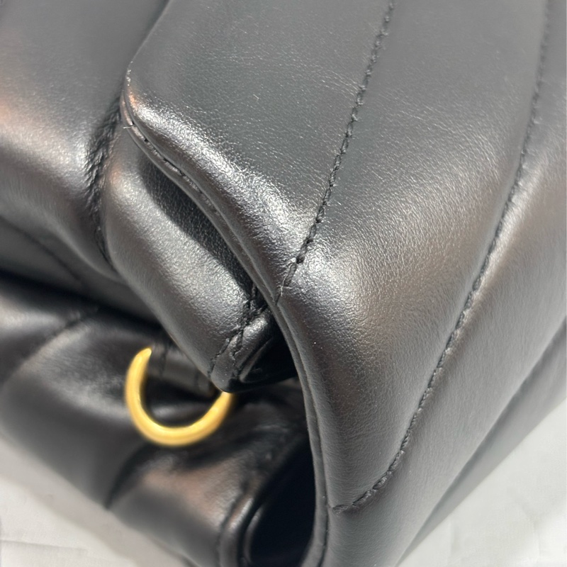 YSL Saint Laurent 678401 Toy Loulou mini 黑色牛皮金字胖胖包方胖包-13