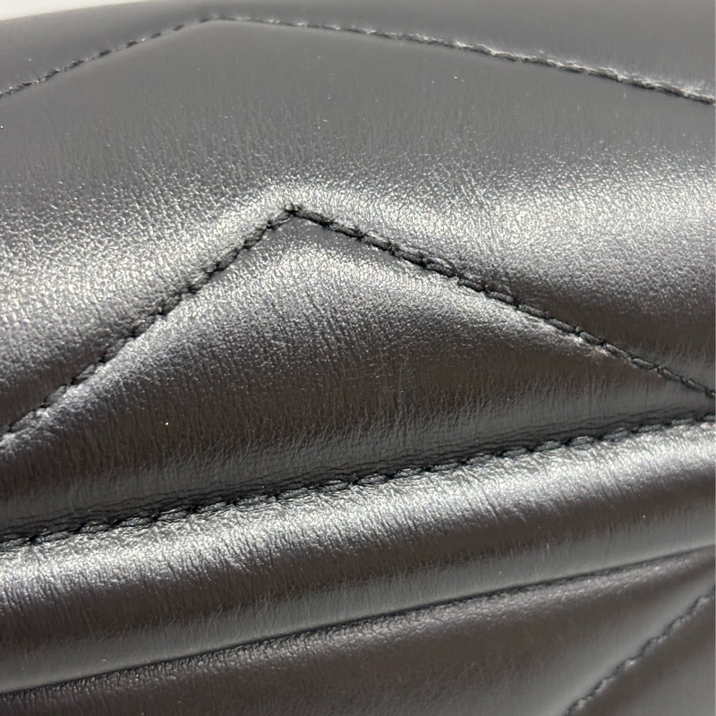 YSL Saint Laurent 678401 Toy Loulou mini 黑色牛皮金字胖胖包方胖包-17