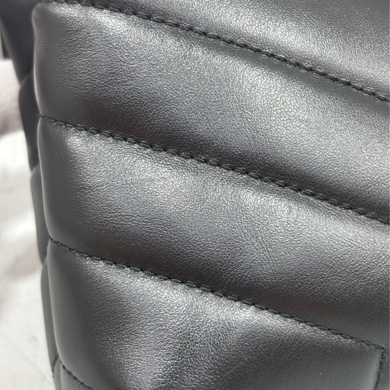 YSL Saint Laurent 678401 Toy Loulou mini 黑色牛皮金字胖胖包方胖包-19