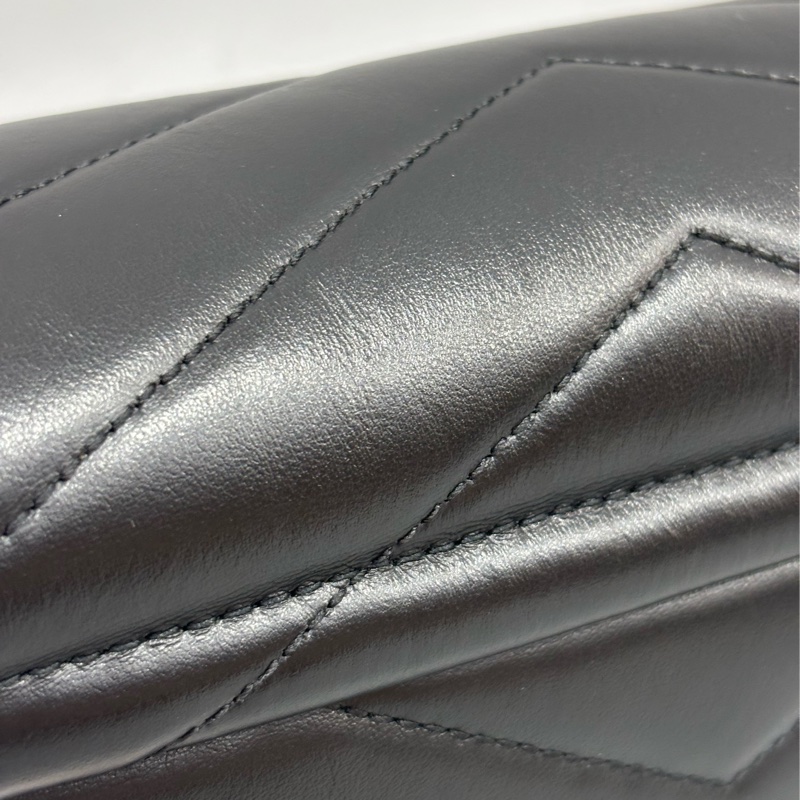 YSL Saint Laurent 678401 Toy Loulou mini 黑色牛皮金字胖胖包方胖包-20