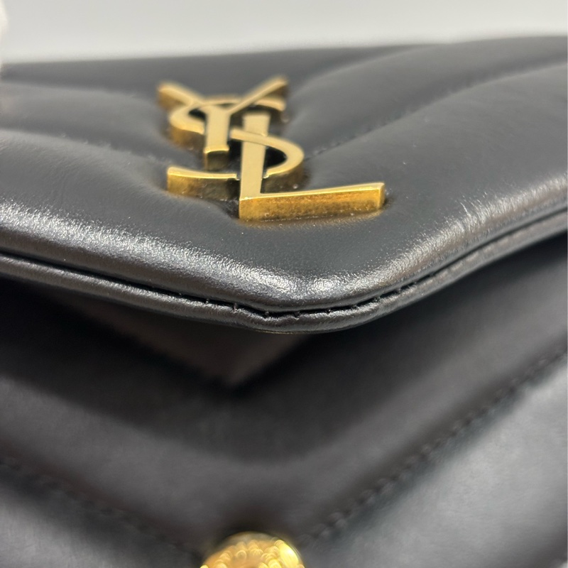 YSL Saint Laurent 678401 Toy Loulou mini 黑色牛皮金字胖胖包方胖包-21
