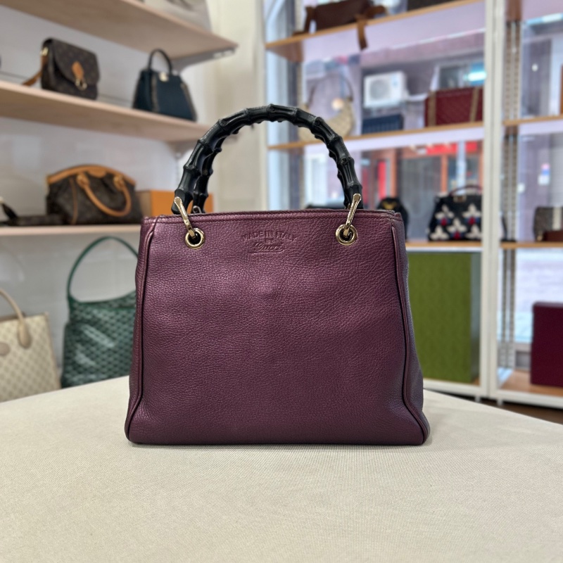 Gucci 小號竹子手把 Shopper 托特包-5