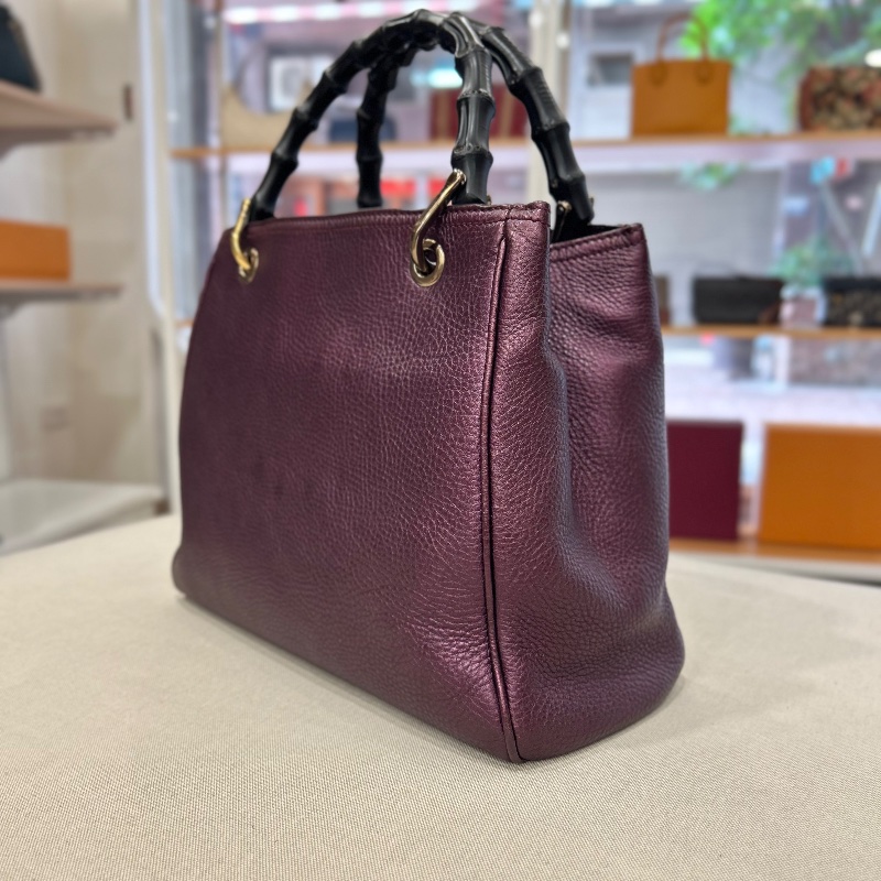 Gucci 小號竹子手把 Shopper 托特包-7