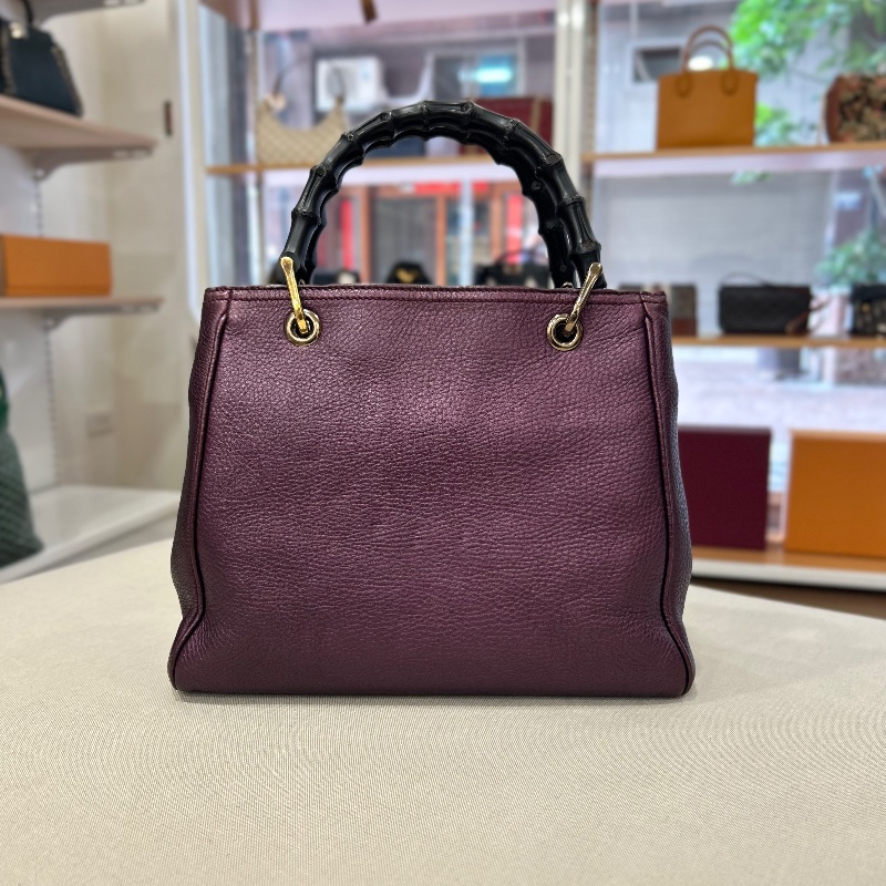 Gucci 小號竹子手把 Shopper 托特包-8