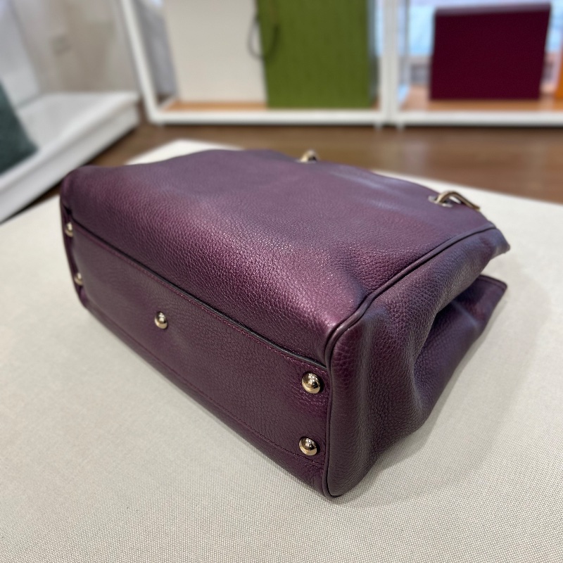 Gucci 小號竹子手把 Shopper 托特包-13