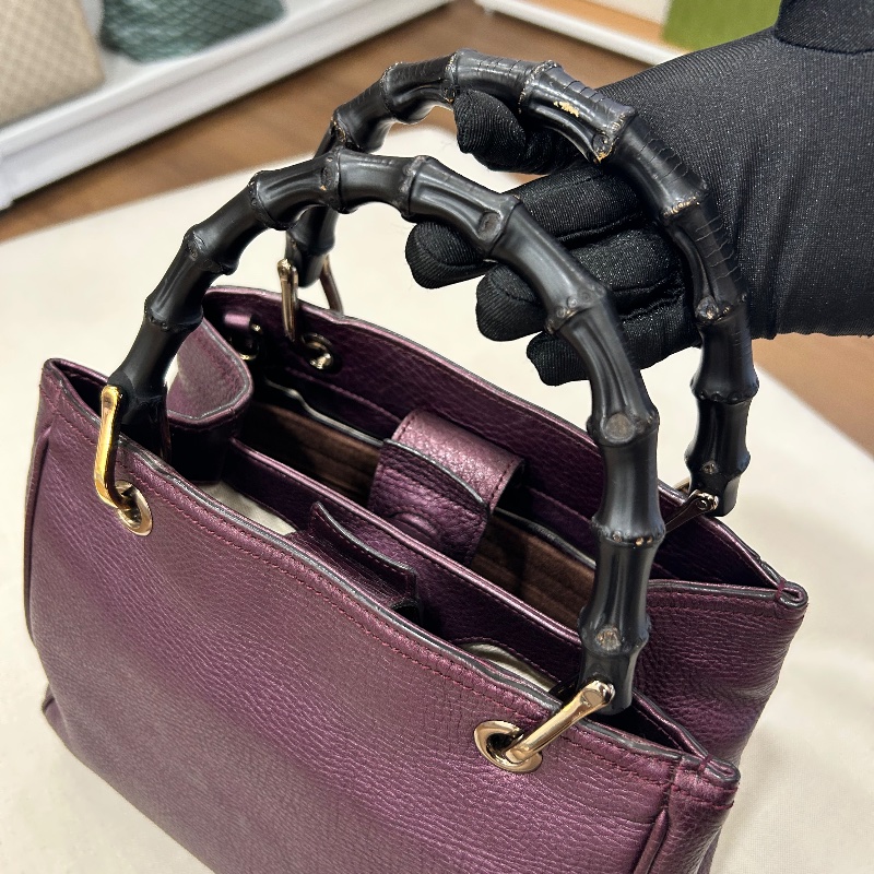 Gucci 小號竹子手把 Shopper 托特包-24