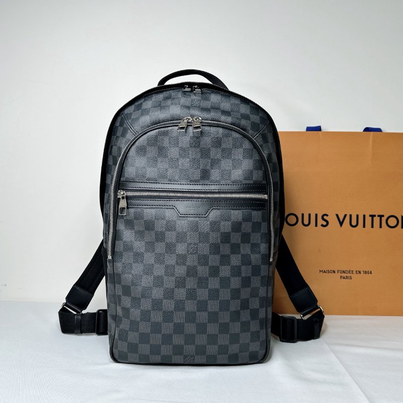 LV MICHAEL Damier黑棋盤雙肩背包-0