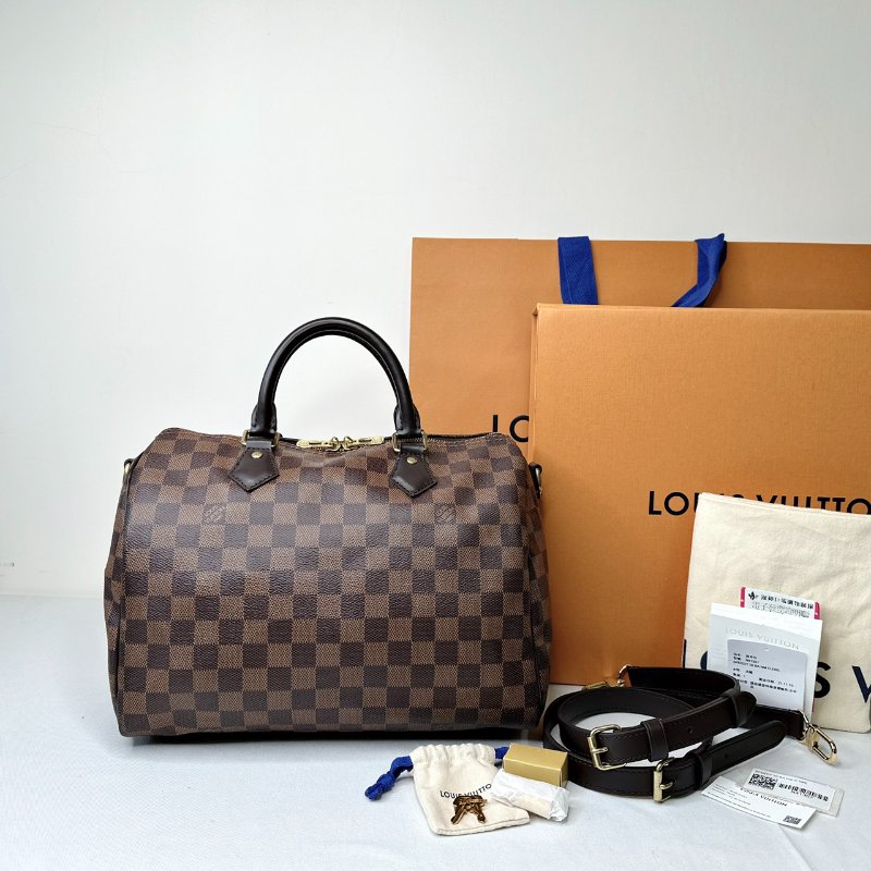 LV Speedy 30棋盤格波士頓包-0