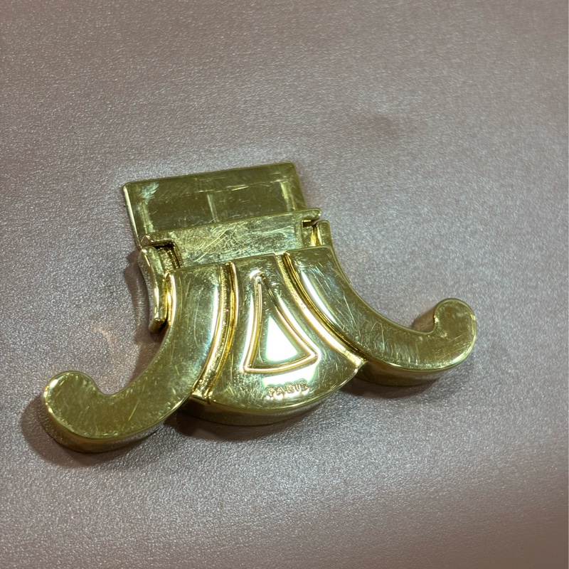 CELINE 187363 TRIOMPHE Box LOGO 乾燥玫瑰色牛皮 金釦凱旋門 肩背包斜背包-7