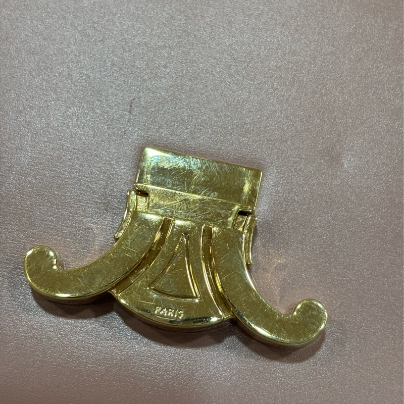 CELINE 187363 TRIOMPHE Box LOGO 乾燥玫瑰色牛皮 金釦凱旋門 肩背包斜背包-8