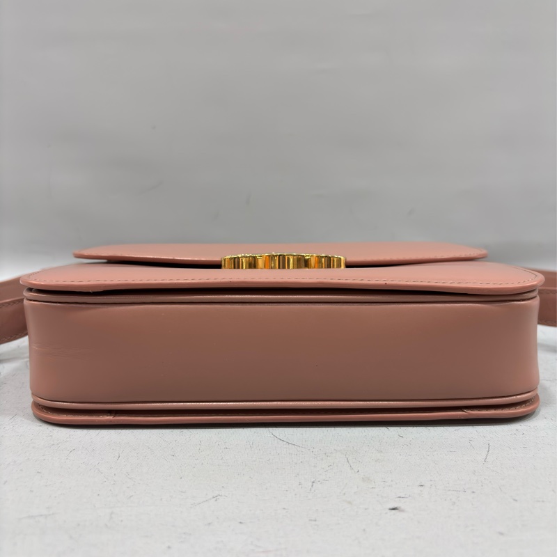 CELINE 187363 TRIOMPHE Box LOGO 乾燥玫瑰色牛皮 金釦凱旋門 肩背包斜背包-9