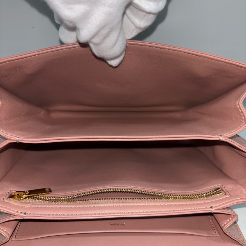 CELINE 187363 TRIOMPHE Box LOGO 乾燥玫瑰色牛皮 金釦凱旋門 肩背包斜背包-34