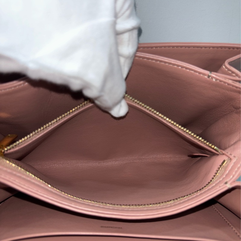 CELINE 187363 TRIOMPHE Box LOGO 乾燥玫瑰色牛皮 金釦凱旋門 肩背包斜背包-36