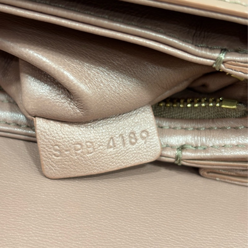 CELINE 187363 TRIOMPHE Box LOGO 乾燥玫瑰色牛皮 金釦凱旋門 肩背包斜背包-46