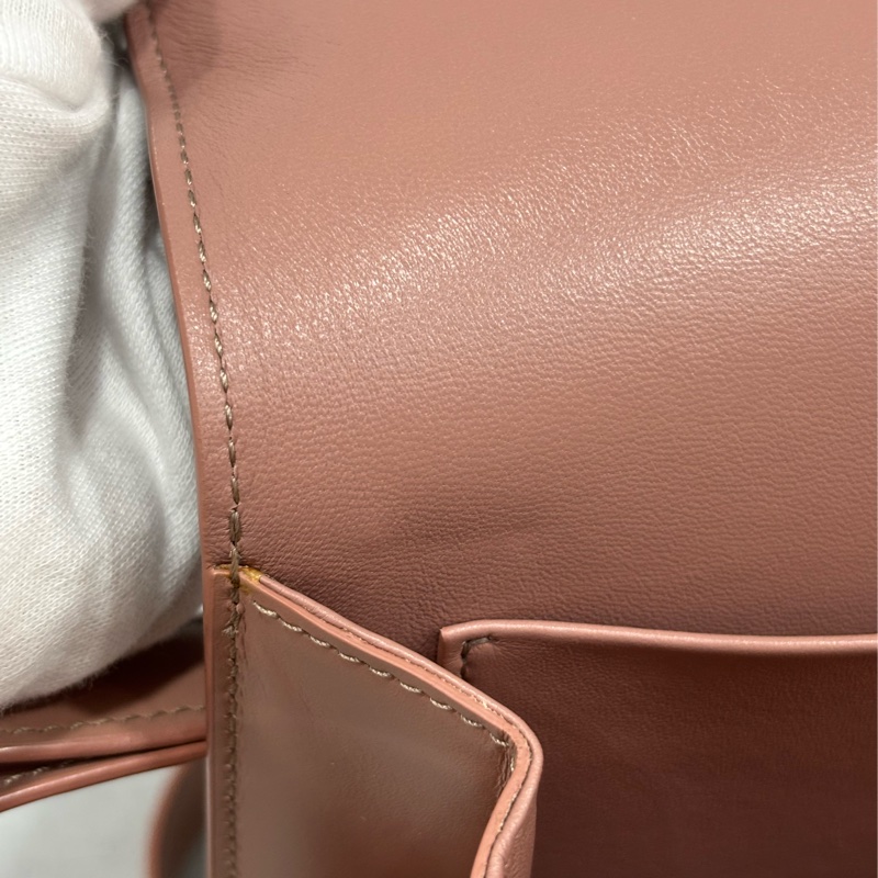 CELINE 187363 TRIOMPHE Box LOGO 乾燥玫瑰色牛皮 金釦凱旋門 肩背包斜背包-64