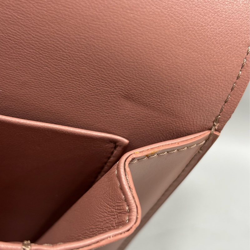 CELINE 187363 TRIOMPHE Box LOGO 乾燥玫瑰色牛皮 金釦凱旋門 肩背包斜背包-65