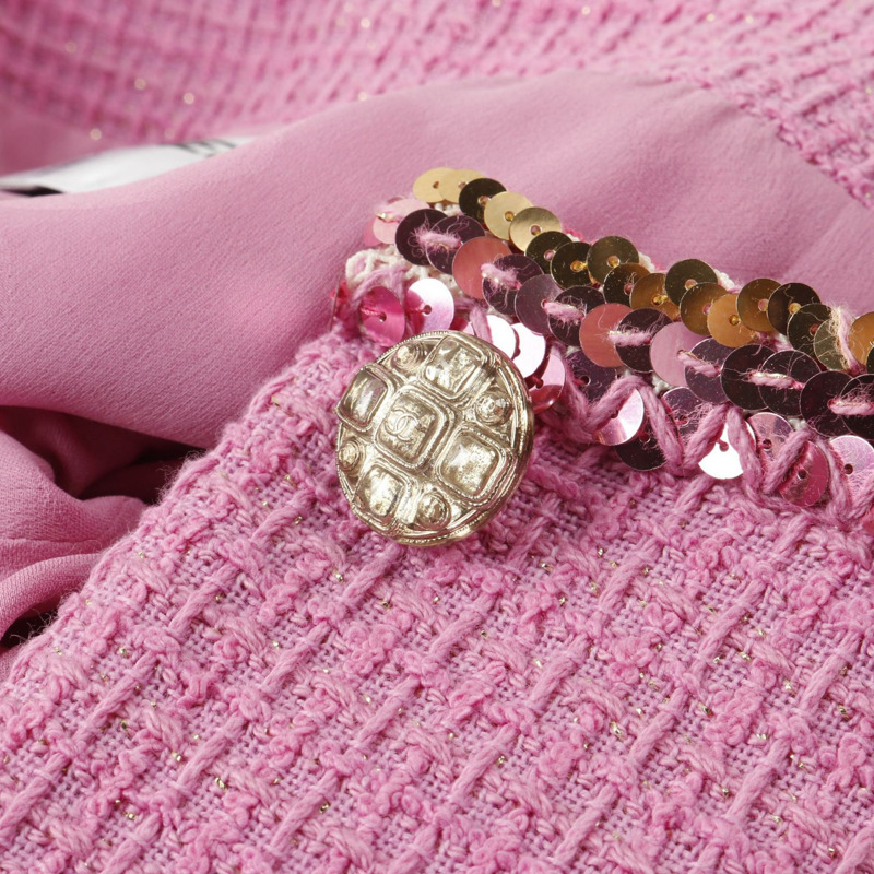 香奈兒 (CHANEL) 連身裙 P72558 棉質 粉紅色 二手 女款 38 碼-9