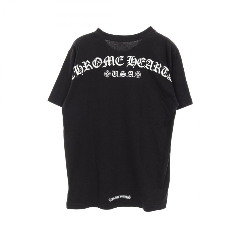 CHROME HEARTS USA LOGO T卹 2212-304-0070 純棉 黑色 二手 男款-1