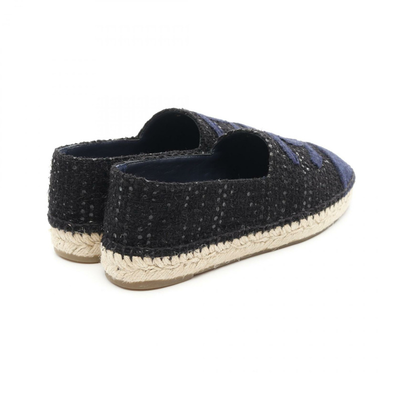 香奈兒 COCO Mark 帆布鞋 G29762 黑色/海軍藍 二手 女款 38 碼-1