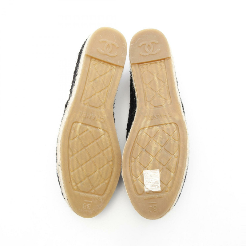 香奈兒 COCO Mark 帆布鞋 G29762 黑色/海軍藍 二手 女款 38 碼-3