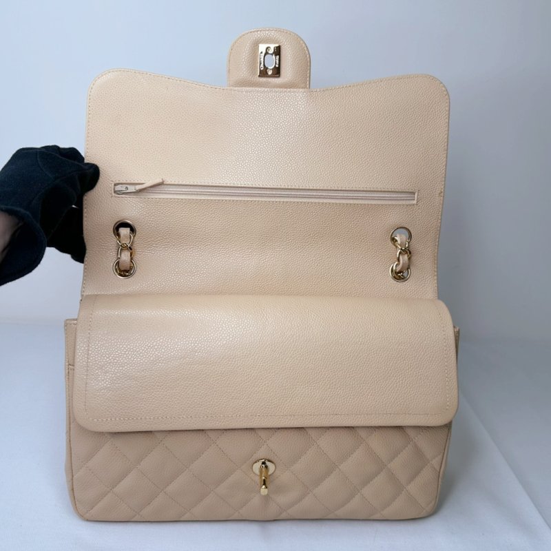 CHANEL 荔枝皮Jumbo 30鏈帶包-6