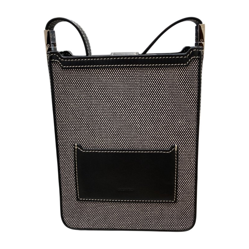 BURBERRY 印花帆布斜背包 灰色-1