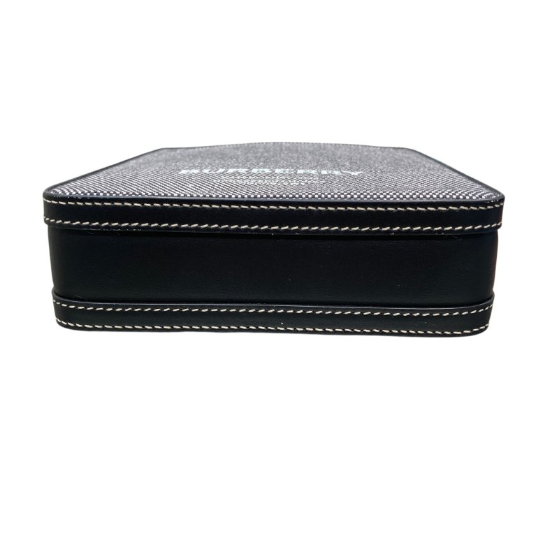 BURBERRY 印花帆布斜背包 灰色-5