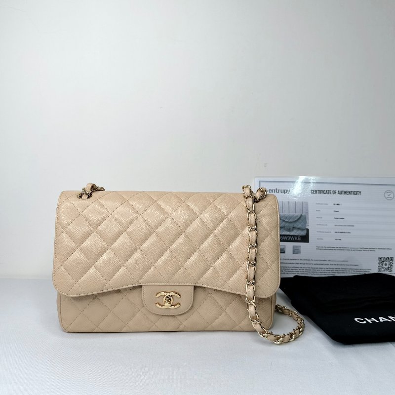 CHANEL 荔枝皮Jumbo 30鏈帶包-0