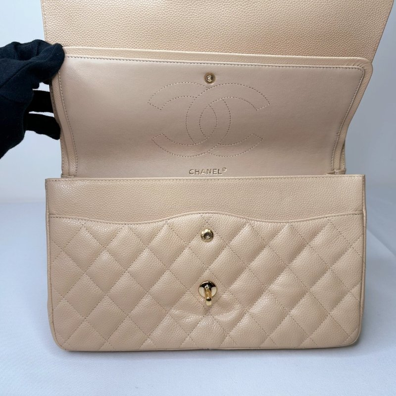 CHANEL 荔枝皮Jumbo 30鏈帶包-7