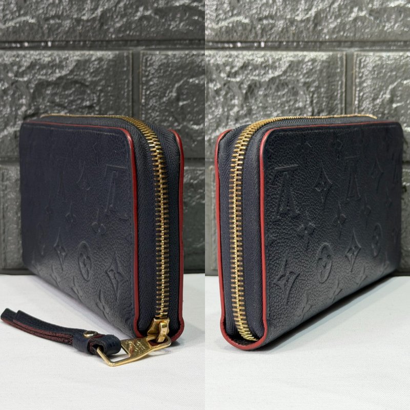 LV 海軍藍Zippy壓花拉鍊長夾-2