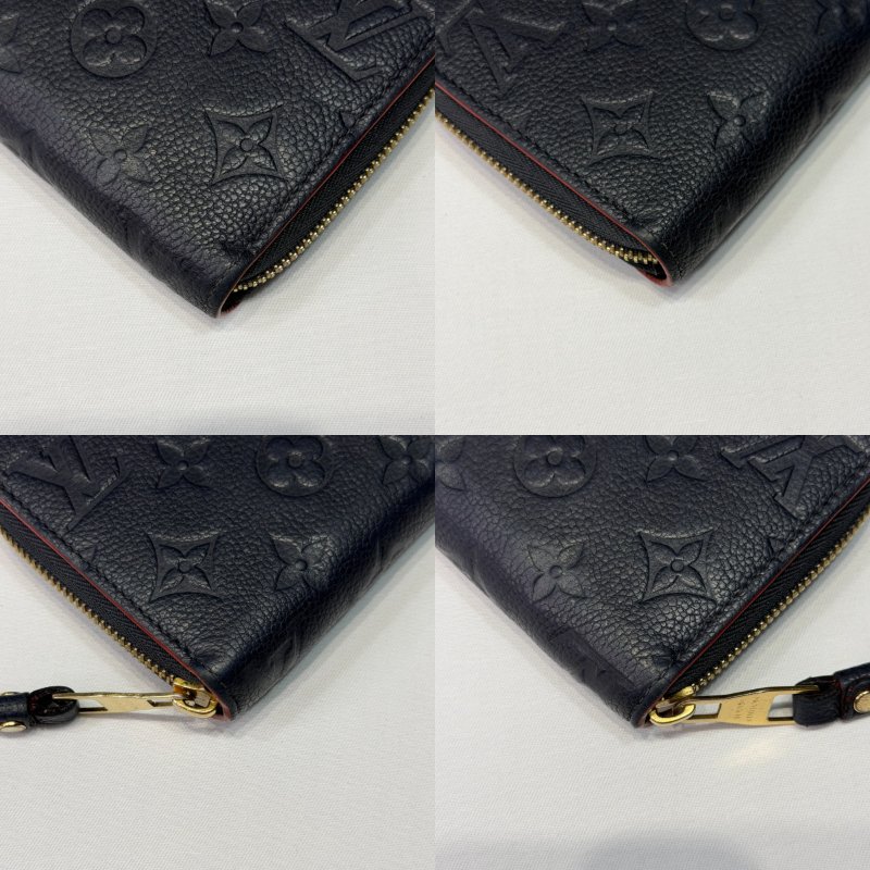 LV 海軍藍Zippy壓花拉鍊長夾-9