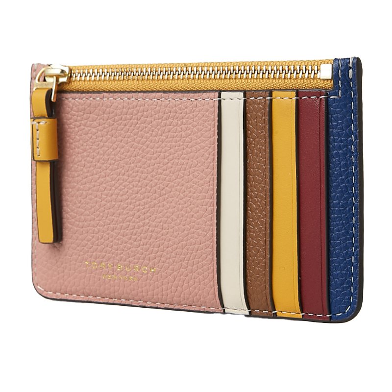 【TORY BURCH】拼接皮革卡夾零錢包-多色拼接-1