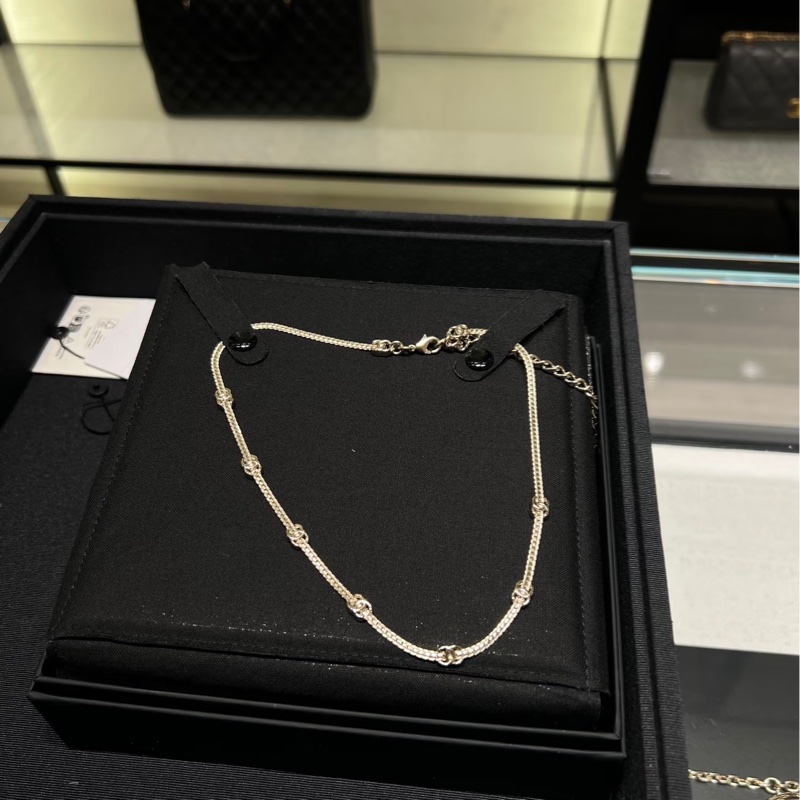 Chanel 香奈兒七花項鍊 淡金色-4