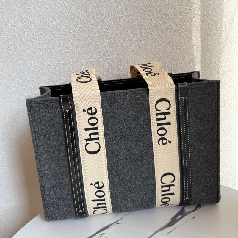 Chloe woody 大 托特包👜灰色-0