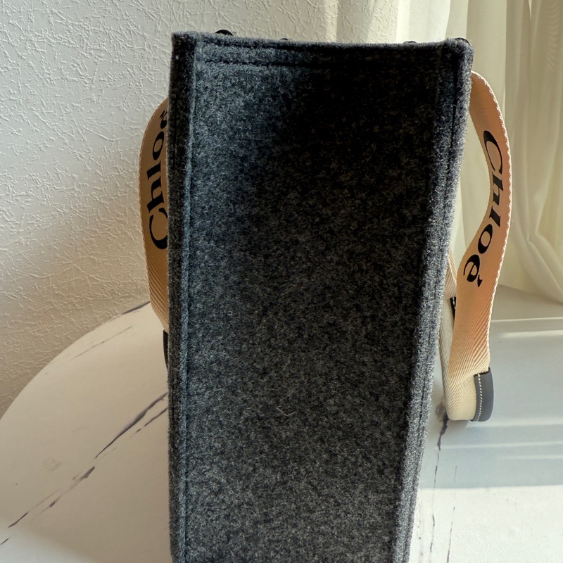 Chloe woody 大 托特包👜灰色-1