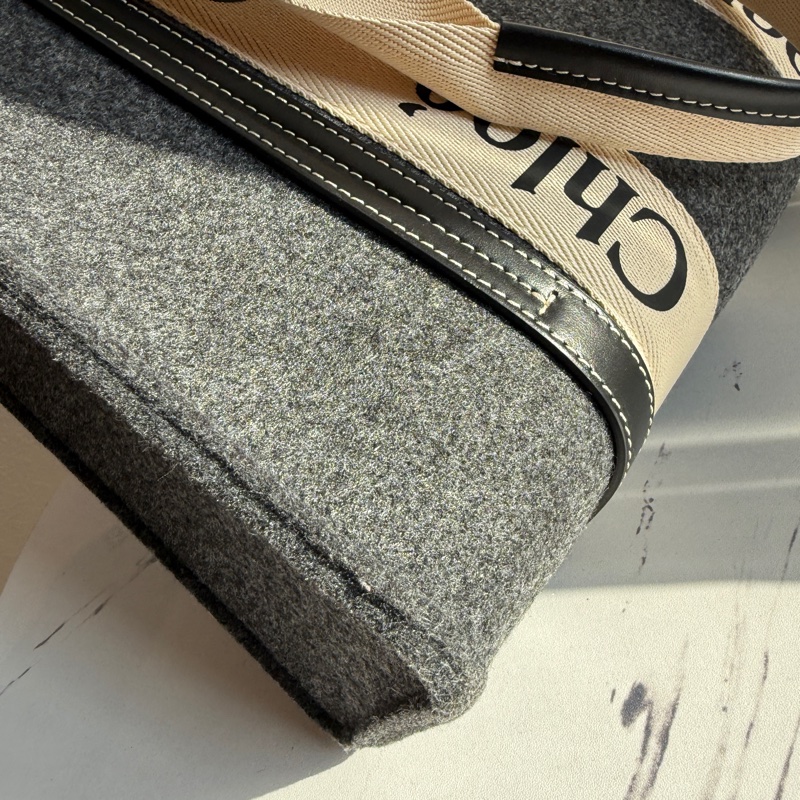 Chloe woody 大 托特包👜灰色-5