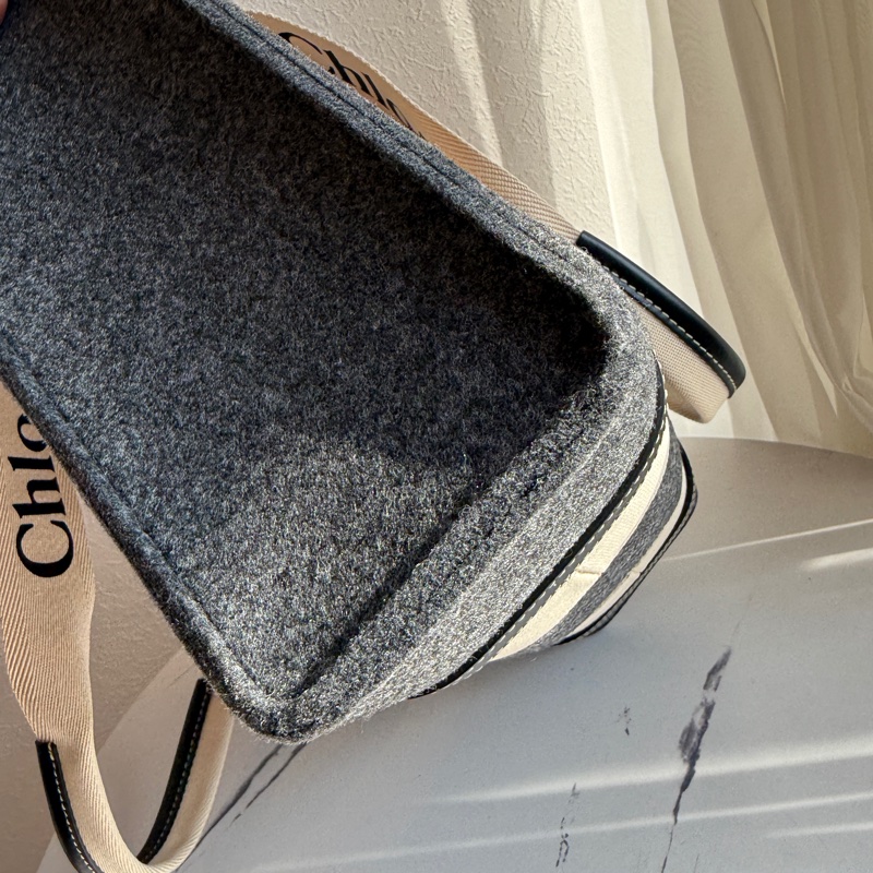Chloe woody 大 托特包👜灰色-8