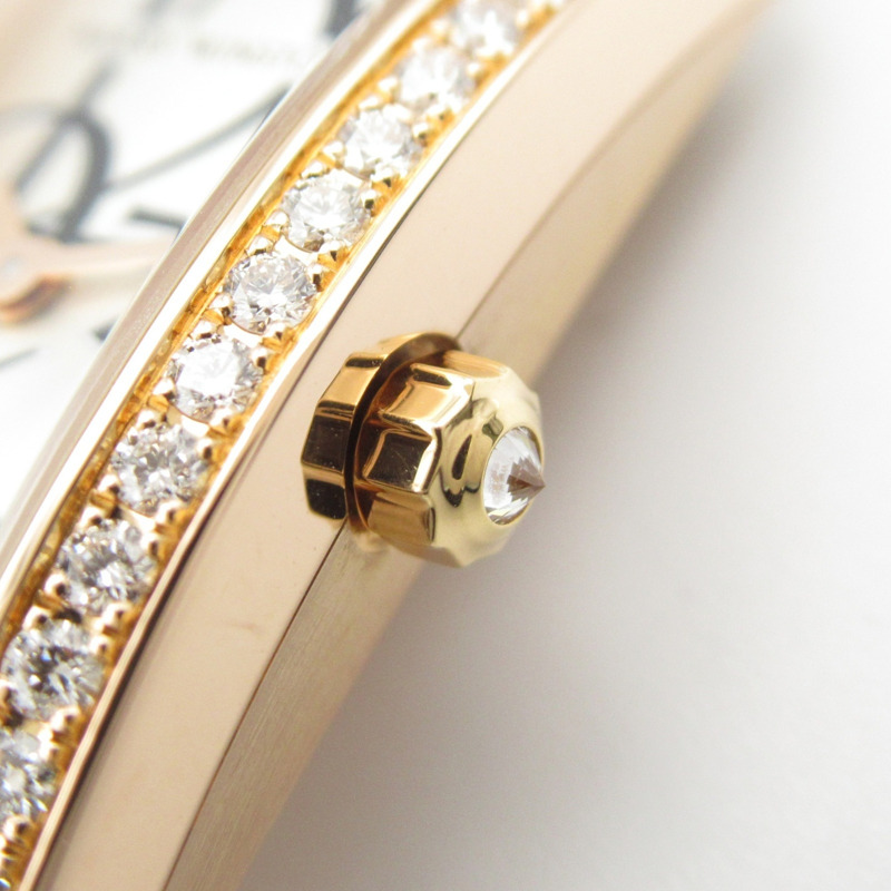 Harry Winston Avenue C 迷你腕錶，18K 玫瑰金，皮革錶帶，女士款，銀色，332 LQRL.W D3.1-7