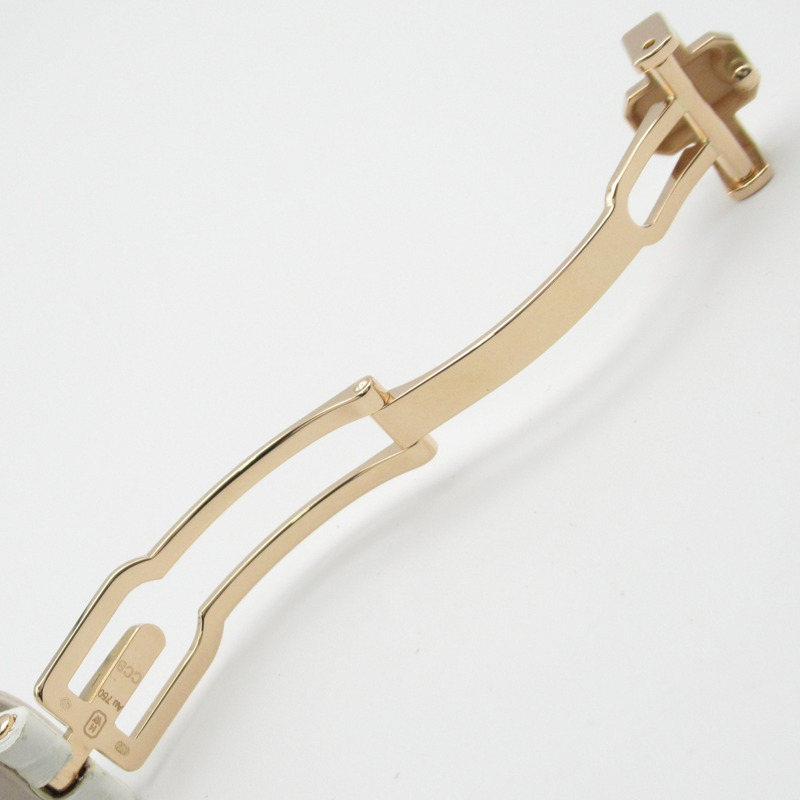 Harry Winston Avenue C 迷你腕錶，18K 玫瑰金，皮革錶帶，女士款，銀色，332 LQRL.W D3.1-16