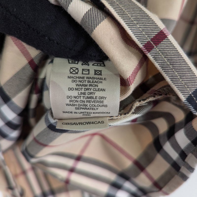 莉亞精品♡Burberry 駝色黑白紅格紋襯衫 尺碼XS 二手美衣-2