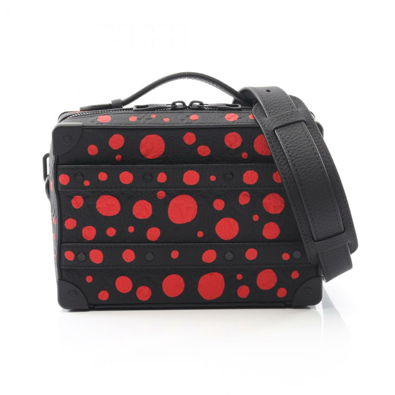 路易威登 LV x YK Handle Soft Trunk 手提包，Monogram Taurillon 皮革，女士款，黑色和紅色，M21677-0