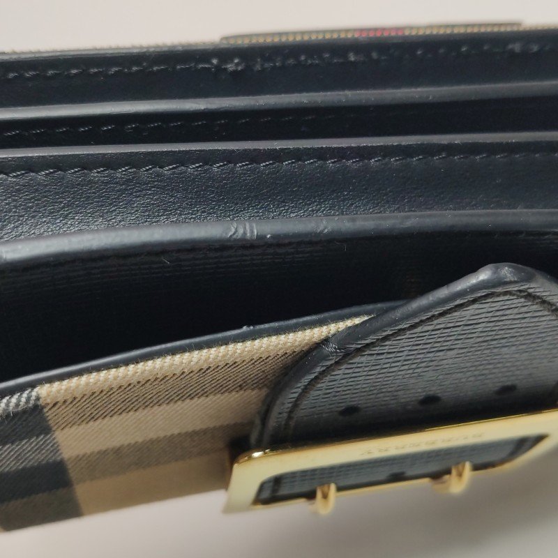 Burberry Buckle牛皮帆布格紋搭扣斜挎包單肩包-27